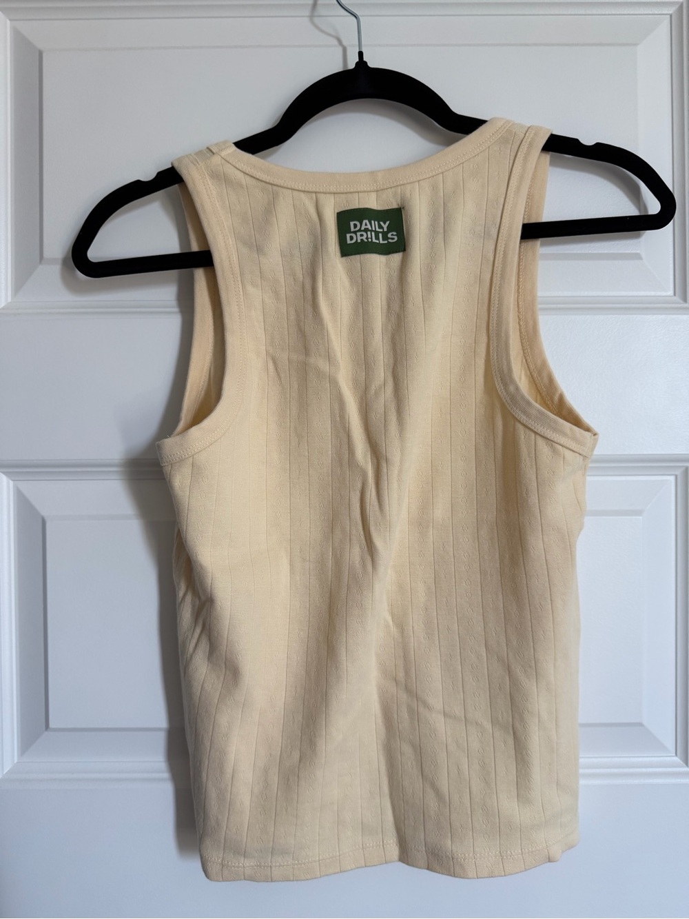 Daily Drills Women's Light Cream Ribbed Tank Top - Butter Yellow